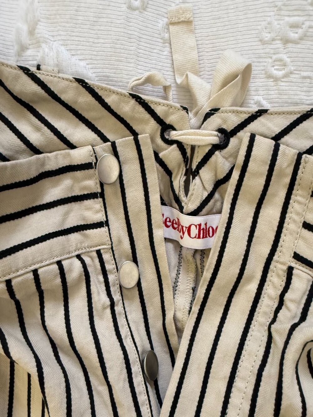 See By Chloé Striped Linen Blend Mini Skirt Size 4 - Picture 4 of 9